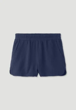 hessnatur Musselin Schlafshorts PURE COMFORT aus reiner Bio-Baumwolle von dunkelblau New