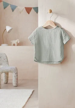 hessnatur Musselin Shirt aus reiner Bio-Baumwolle von nebelgrau Discount