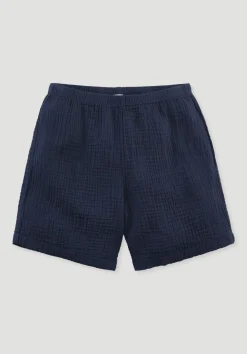 hessnatur Musselin Shorts PURE COMFORT aus reiner Bio-Baumwolle von dunkelblau
