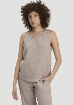hessnatur Musselin Top PURE COMFORT aus reiner Bio-Baumwolle von mandelbraun Hot