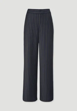 hessnatur Nadelstreifenhose Wide Leg Relaxed aus reiner LENZING™ ECOVERO™ Viskose von marine Hot