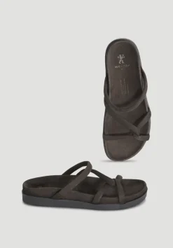 hessnatur Pantolette aus Nubuk-Leder von mocca New
