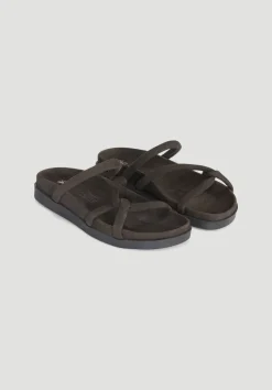 hessnatur Pantolette aus Nubuk-Leder von mocca New