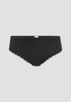hessnatur Panty Regular Cut COTTON FEEL LACE aus Bio-Baumwolle von schwarz