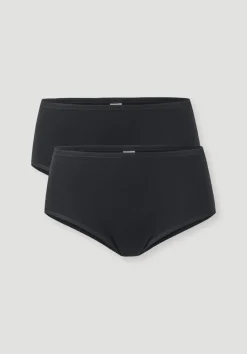 hessnatur Panty Regular Cut 2er-Pack PURE COTTON aus reiner Bio-Baumwolle von schwarz Clearance