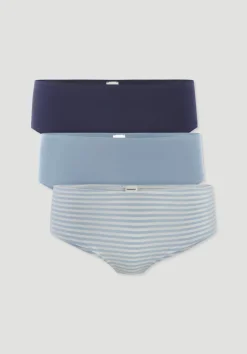 hessnatur Panty Regular Cut im 3er-Pack COTTON FEEL aus Bio-Baumwolle von himmelblau Clearance
