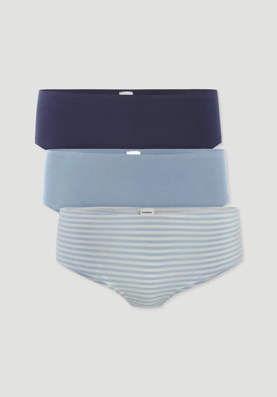 hessnatur Panty Regular Cut im 3er-Pack COTTON FEEL aus Bio-Baumwolle von himmelblau Clearance