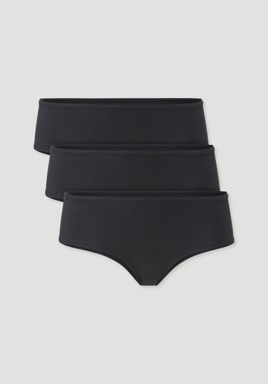 hessnatur Panty Regular Cut im 3er-Pack COTTON FEEL aus Bio-Baumwolle von schwarz Clearance