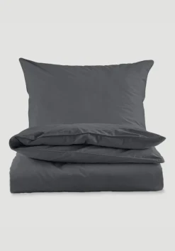 hessnatur Perkal Bettwäsche-Set aus reiner Bio-Baumwolle von anthrazit Discount