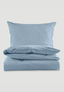 hessnatur Perkal Bettwäsche-Set aus reiner Bio-Baumwolle von graublau Discount