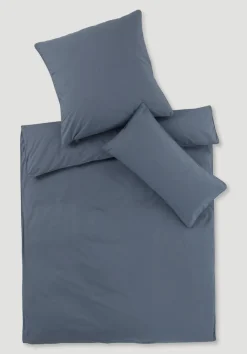 hessnatur Perkal Bettwäsche-Set aus reiner Bio-Baumwolle von stahlblau Best