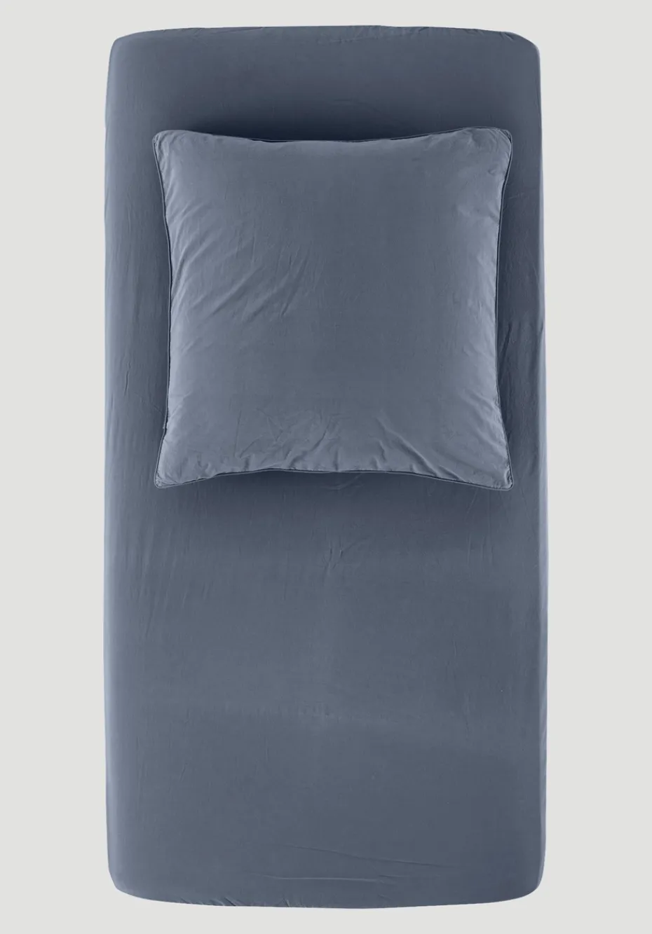hessnatur Perkal Spannbettlaken aus reiner Bio-Baumwolle von stahlblau Best