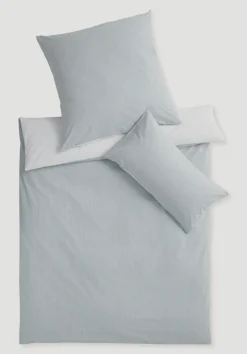 hessnatur Perkal Wende-Bettwäsche-Set PIET aus reiner Bio-Baumwolle von graublau Discount