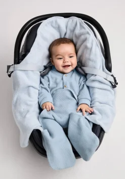 hessnatur Piqué Einschlagdecke aus reiner Bio-Baumwolle von helles jeansblau Discount