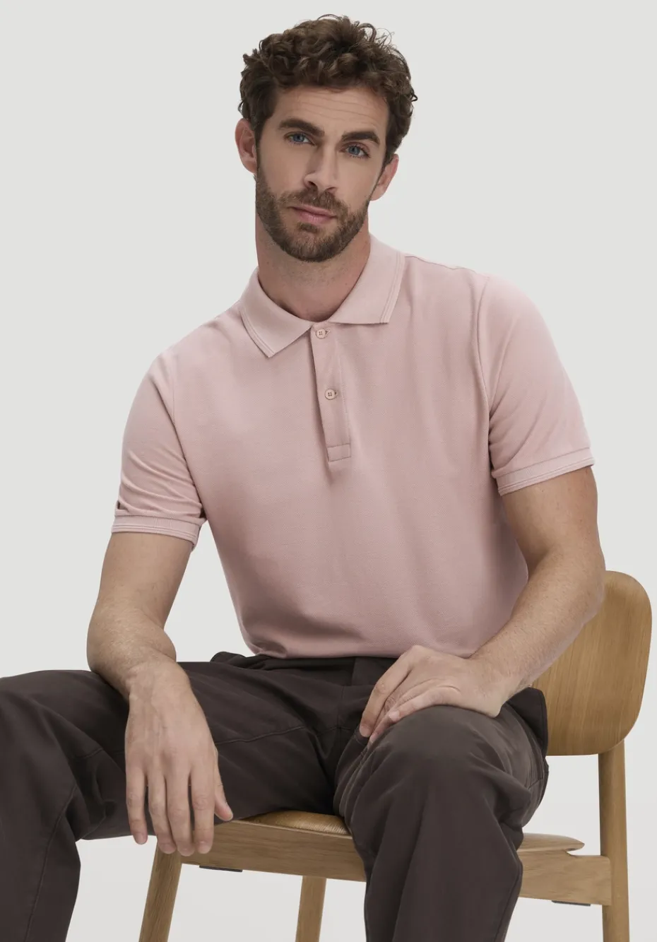 hessnatur Piqué Polo Regular aus reiner Bio-Baumwolle von rosé Outlet