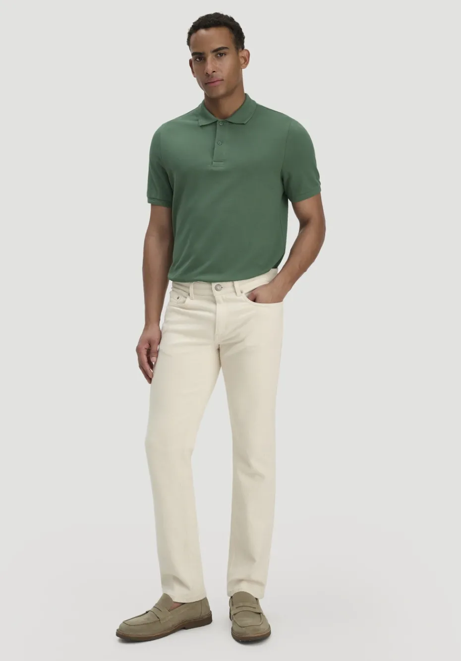 hessnatur Piqué Polo Regular aus reiner Bio-Baumwolle von efeugrün Sale