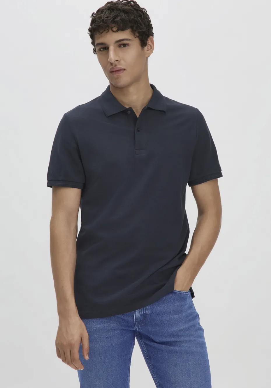 hessnatur Piqué Polo Regular aus reiner Bio-Baumwolle von marine New