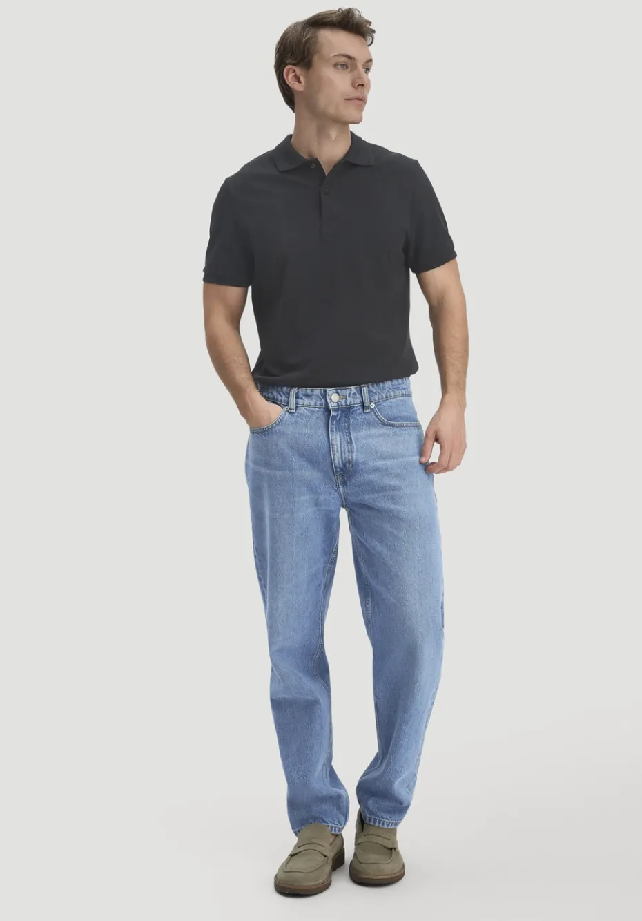 hessnatur Piqué Polo Regular aus reiner Bio-Baumwolle von schwarz New