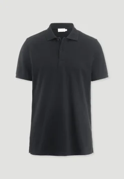 hessnatur Piqué Polo Regular aus reiner Bio-Baumwolle von schwarz New