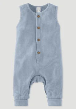 hessnatur Piqué Strampler aus reiner Bio-Baumwolle von helles jeansblau Sale