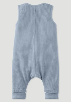 hessnatur Piqué Strampler aus reiner Bio-Baumwolle von helles jeansblau Sale