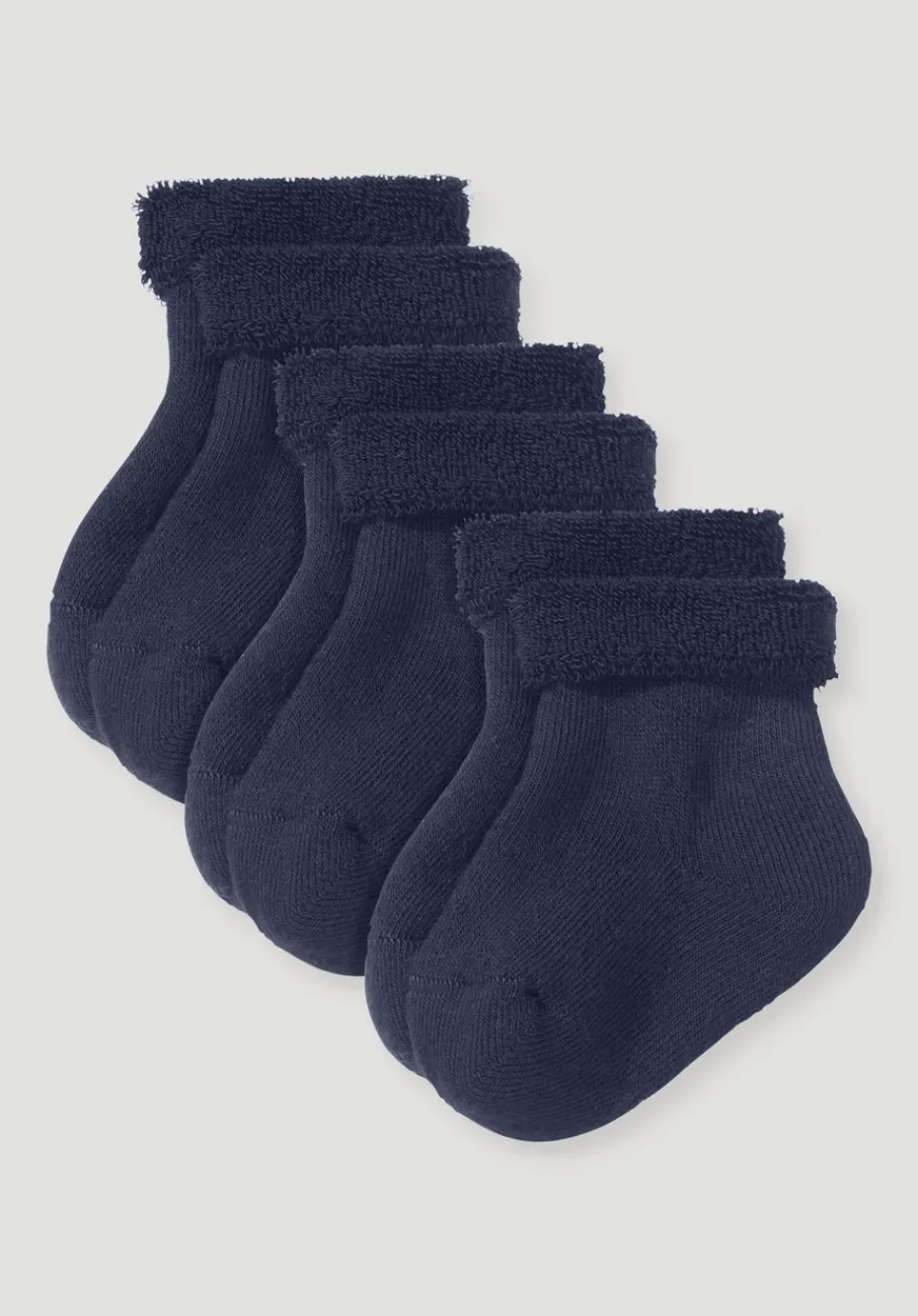hessnatur Plüsch Socke im 3er-Pack aus Bio-Baumwolle von dunkelblau New
