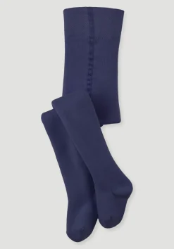 hessnatur Plüsch Strumpfhose aus Bio-Baumwolle von dunkelblau Sale