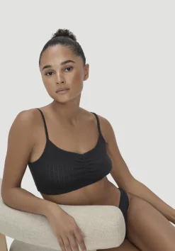 hessnatur Pointelle Bustier PURE COTTON aus reiner Bio-Baumwolle von schwarz Discount