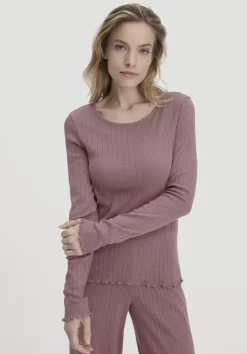 hessnatur Pointelle Loungeshirt PURE COTTON aus reiner Bio-Baumwolle von altrosa Sale