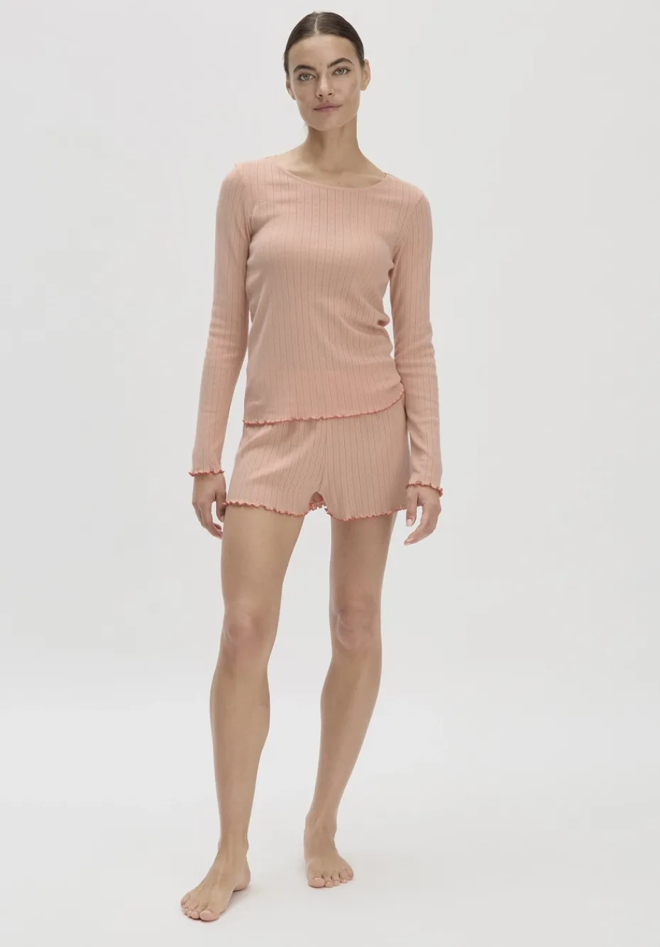 hessnatur Pointelle Loungeshirt PURE COTTON aus reiner Bio-Baumwolle von cremerosa Outlet