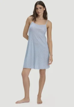hessnatur Pointelle Nachthemd PURE COTTON aus reiner Bio-Baumwolle von nordisch blau Hot