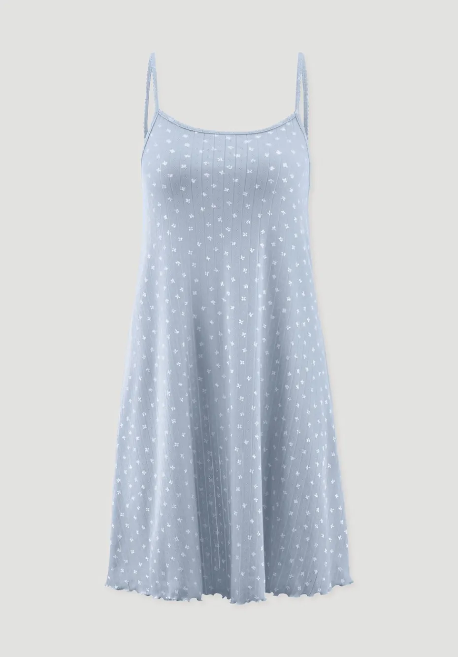 hessnatur Pointelle Nachthemd PURE COTTON aus reiner Bio-Baumwolle von nordisch blau Hot