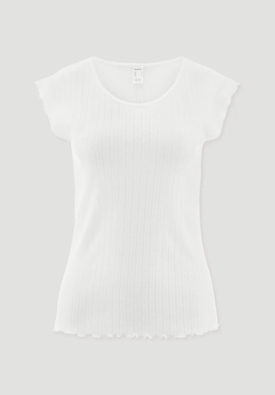 hessnatur Pointelle Schlafshirt PURE COTTON aus reiner Bio-Baumwolle von naturweiss Outlet