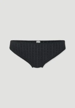 hessnatur Pointelle Slip Regular Cut PURE COTTON aus reiner Bio-Baumwolle von schwarz Discount