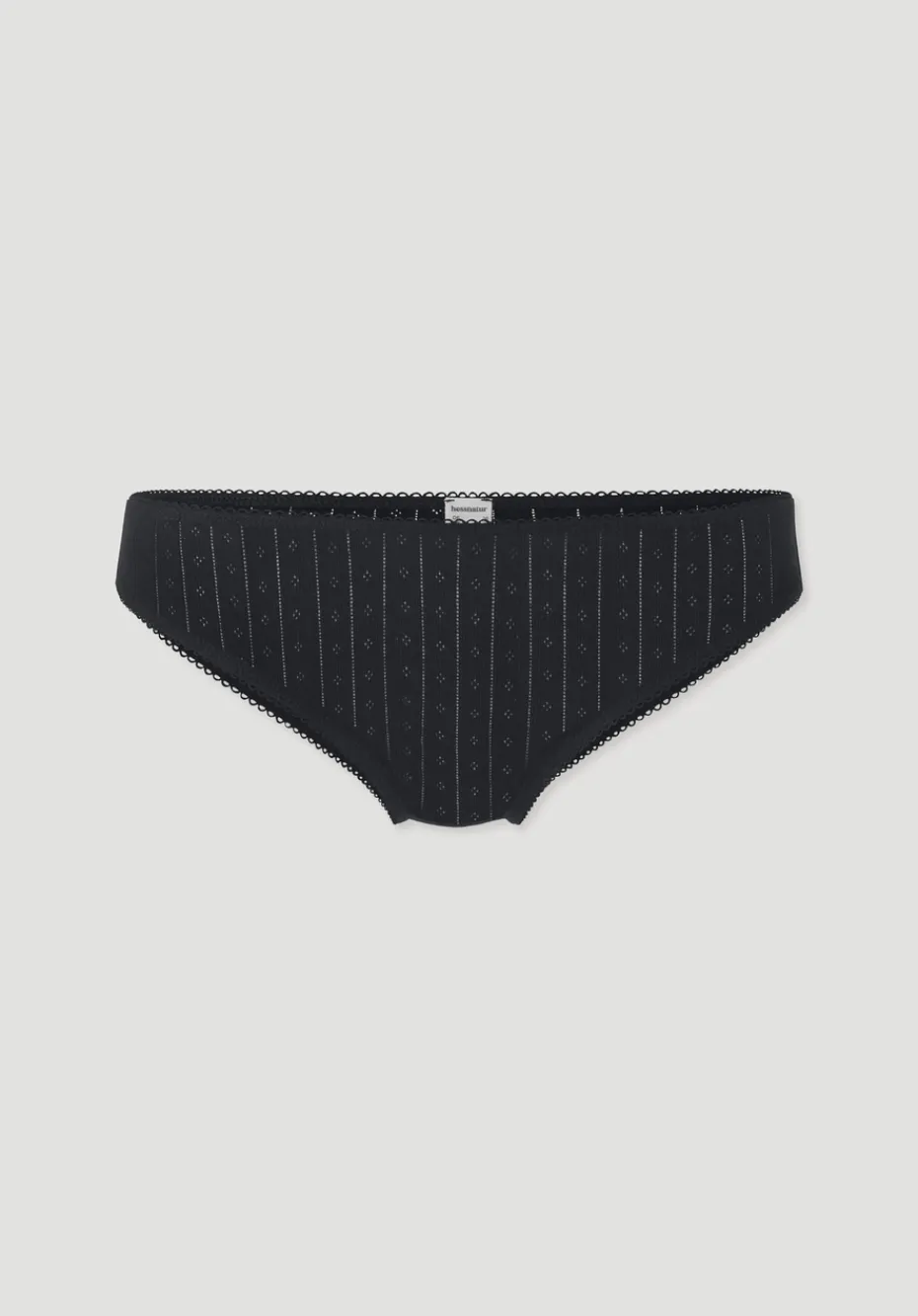 hessnatur Pointelle Slip Regular Cut PURE COTTON aus reiner Bio-Baumwolle von schwarz Discount