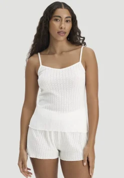 hessnatur Pointelle Spaghetti Top PURE COTTON aus reiner Bio-Baumwolle von naturweiss