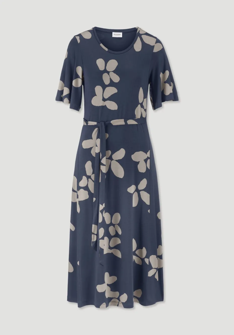 hessnatur Print Jersey Kleid kniebedeckend Slim aus TENCEL™ Lyocell von mitternachtsblau Outlet