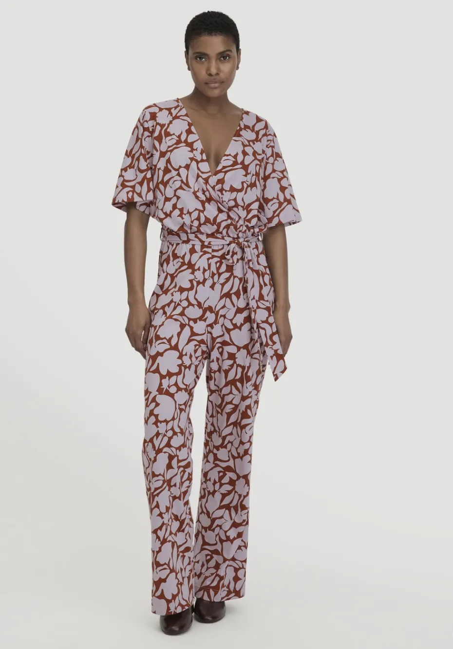 hessnatur Print Jersey Overall Relaxed aus reiner Bio-Baumwolle von pastell lavendel Discount