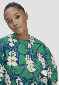 hessnatur Print Sweatshirt Oversize LIV LEE aus reiner Bio-Baumwolle von seegrün Sale