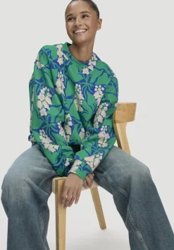 hessnatur Print Sweatshirt Oversize LIV LEE aus reiner Bio-Baumwolle von seegrün Sale