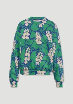 hessnatur Print Sweatshirt Oversize LIV LEE aus reiner Bio-Baumwolle von seegrün Sale