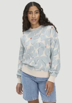 hessnatur Print Sweatshirt Oversize BETTER RECYCLING aus reiner Bio-Baumwolle von perlblau Hot
