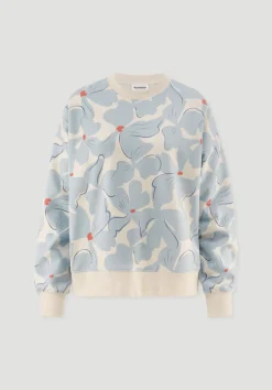 hessnatur Print Sweatshirt Oversize BETTER RECYCLING aus reiner Bio-Baumwolle von perlblau Hot