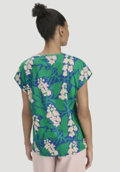 hessnatur Print T-Shirt Oversize LIV LEE aus reiner Bio-Baumwolle von seegrün