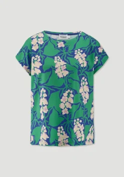 hessnatur Print T-Shirt Oversize LIV LEE aus reiner Bio-Baumwolle von seegrün