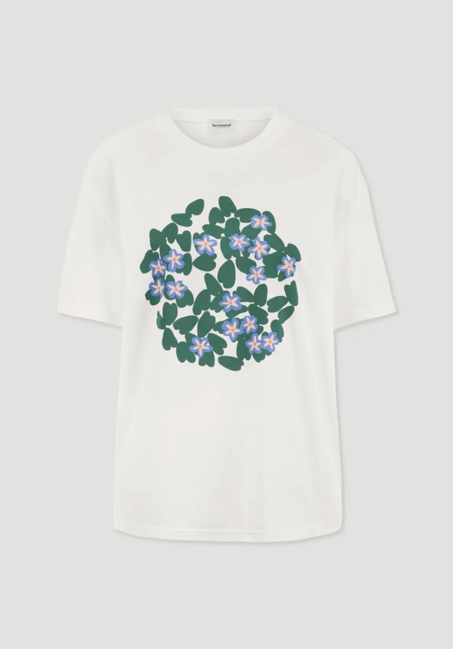 hessnatur Print T-Shirt Oversize LIV LEE aus reiner Bio-Baumwolle von seegrün Discount