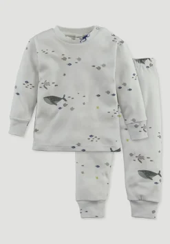 hessnatur Pyjama aus reiner Bio-Baumwolle von nebelgrau