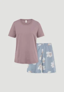 hessnatur Pyjama PURE COTTON aus reiner Bio-Baumwolle von helles jeansblau New