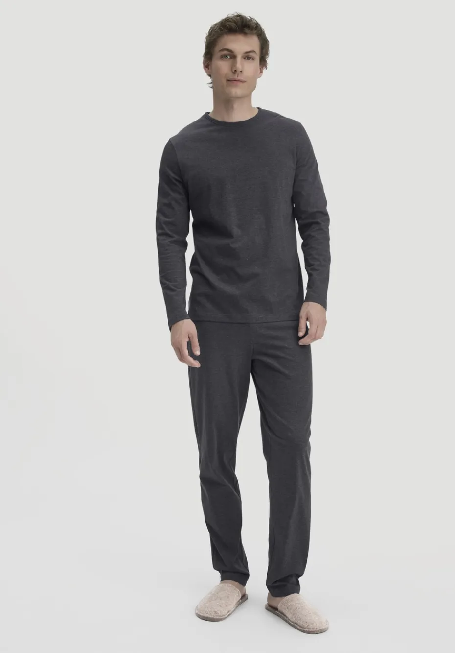 hessnatur Pyjama PURE COTTON aus reiner Bio-Baumwolle von anthrazit Discount