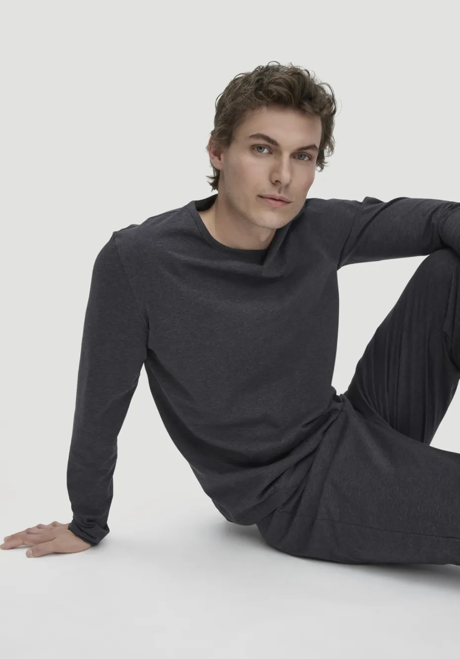 hessnatur Pyjama PURE COTTON aus reiner Bio-Baumwolle von anthrazit Discount